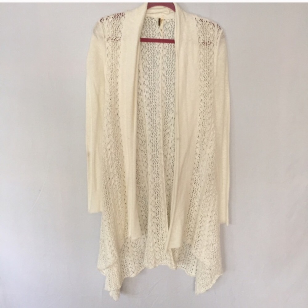 Free People Knit Lace Sweater XS Cream color
